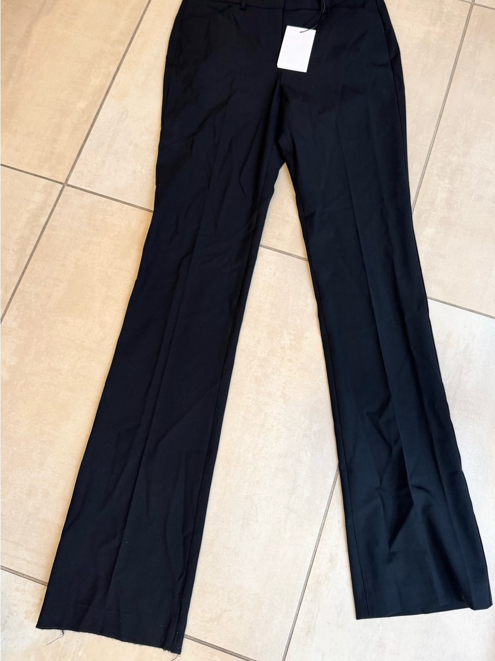 Theory Black Straight-Leg Dress Trousers